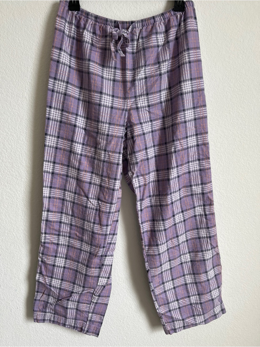 L.L. Bean Size M Lavender Plaid Lounge Bottoms Flannel